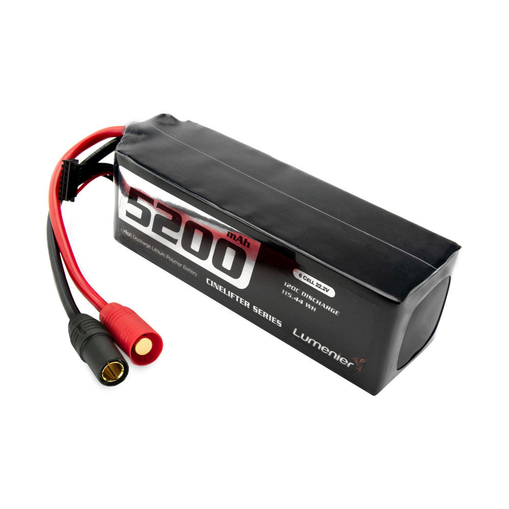 Lumenier 5200mAh 6S 120c CineLifter LiPo Battery - AS150 (Updated Connectors)