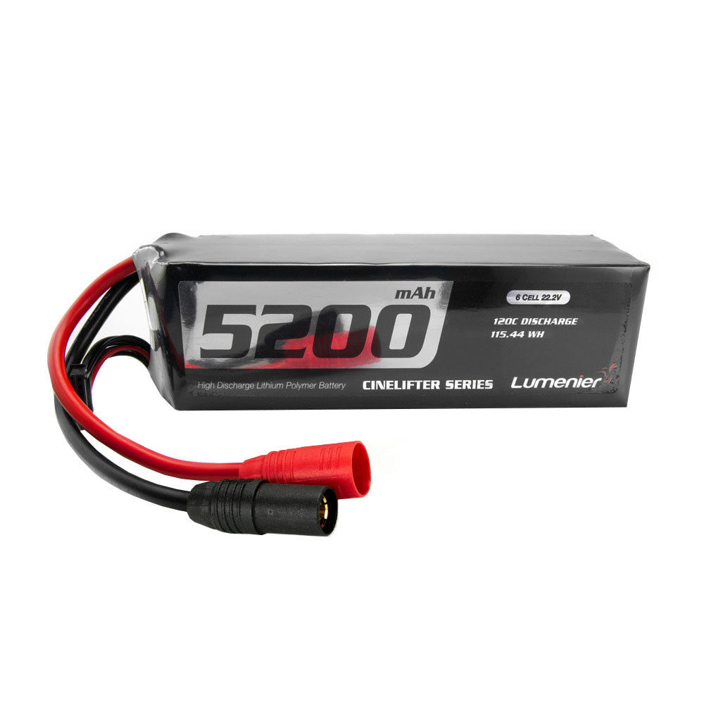 Lumenier 5200mAh 6S 120c CineLifter LiPo Battery - AS150 (Updated Connectors)