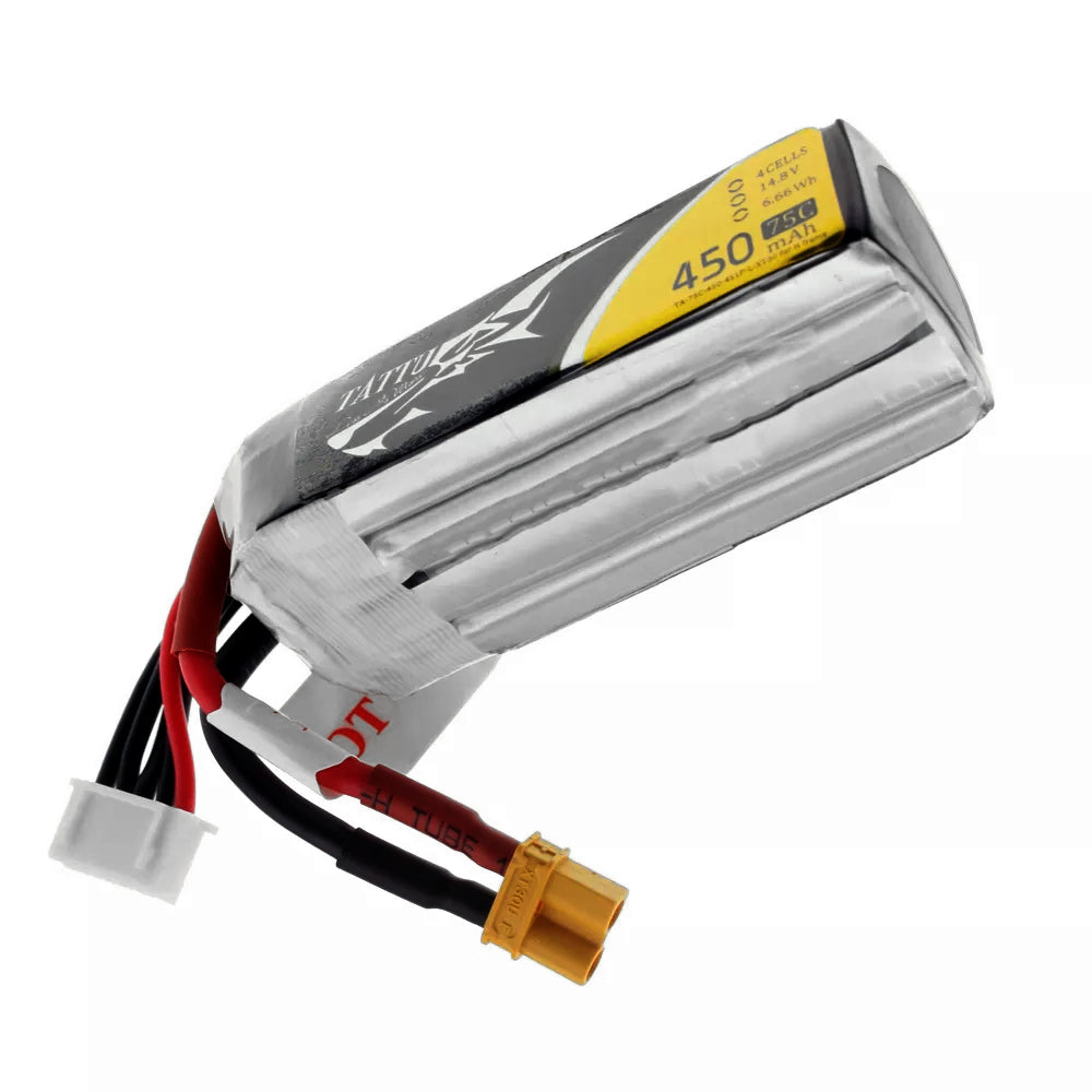 Tattu 450mAh 4S 75C LiPo Battery - Long Size XT30