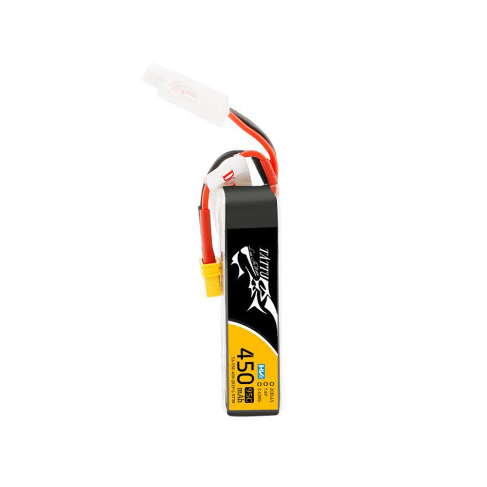 Tattu 450mAh 7.6V HV 95C 2S Lipo Battery - Long Size (XT-30)