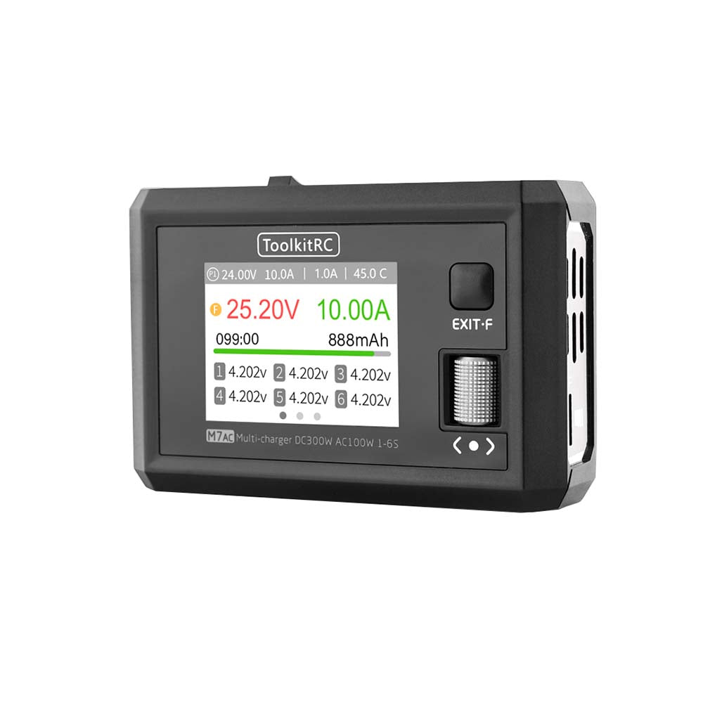 ToolkitRC M7 100W AC/300W DC 15A 2-6S Multi-Function AC Smart Balance Charger
