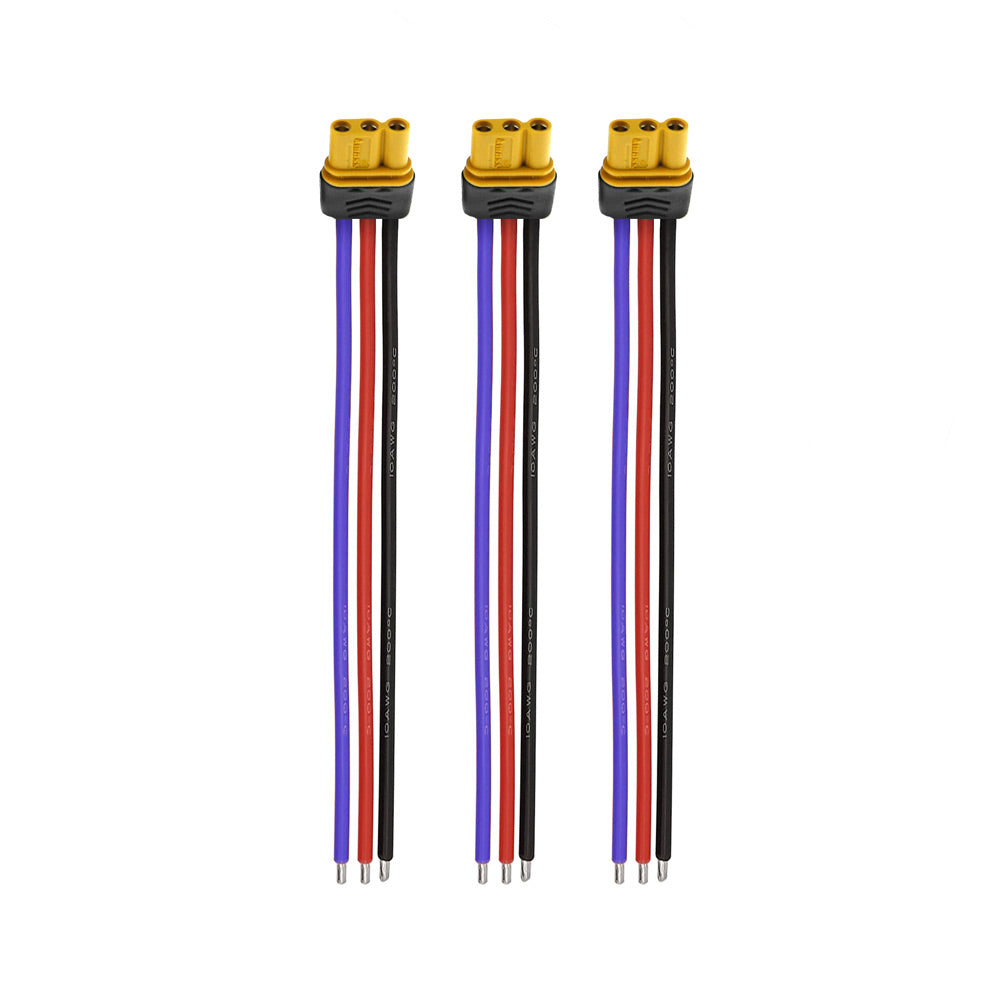 Amass MR30 18AWG LiPo Pigtail w Protective Sleeve - Female (3Pcs)