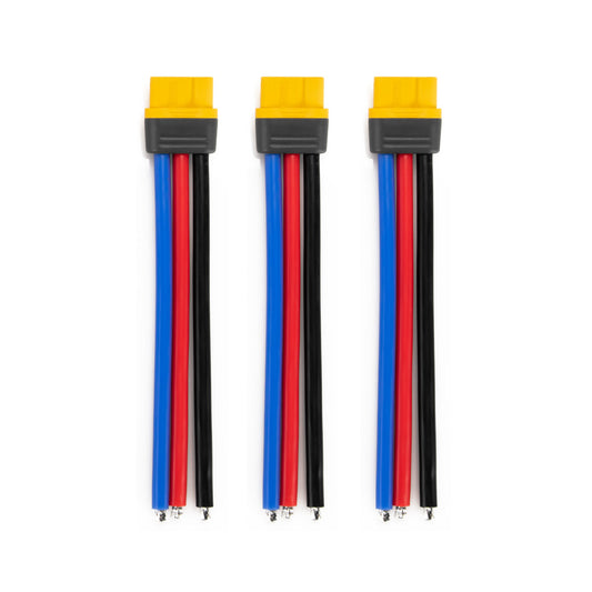 Amass MR60 12AWG LiPo Pigtail w/ Protective Sleeve - Female (3Pcs)