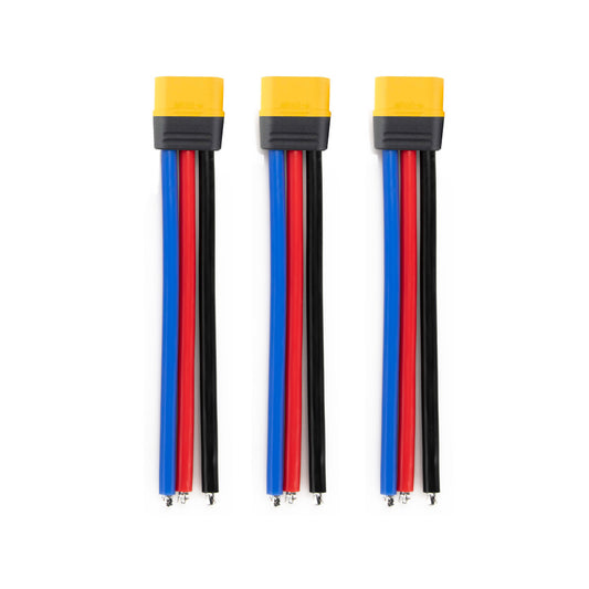 Amass MR60 12AWG LiPo Pigtail w/ Protective Sleeve - Male (3Pcs)