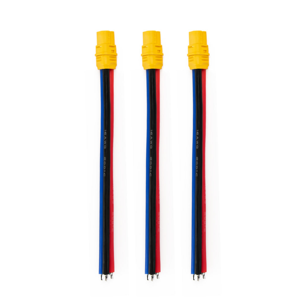 Amass MT30 16AWG LiPo Pigtail w Protective Sleeve - Female (3Pcs)