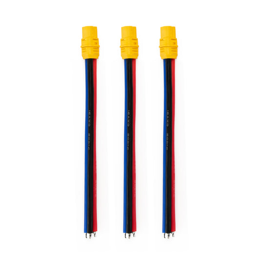 Amass MT30 16AWG LiPo Pigtail w Protective Sleeve - Female (3Pcs)