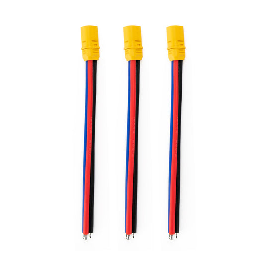 Amass MT30 16AWG LiPo Pigtail w Protective Sleeve - Male (3Pcs)