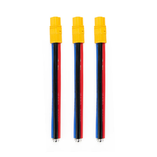 Amass MT60 12AWG LiPo Pigtail w Protective Sleeve - Male (3Pcs)