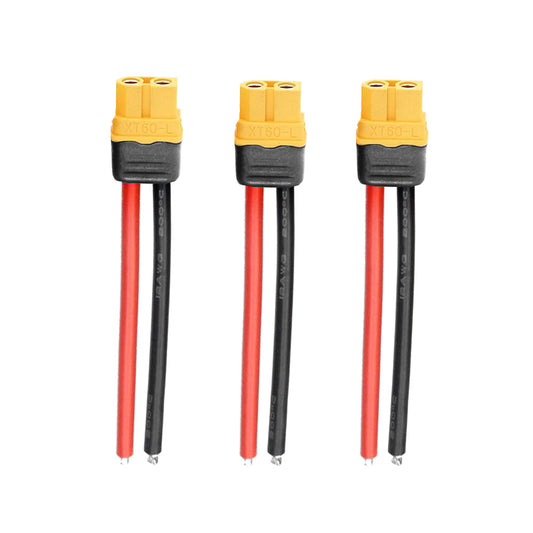Amass XT60-L LiPo Locking Connector Pigtail w/ Lock Protective Sleeve - Female (3Pcs)