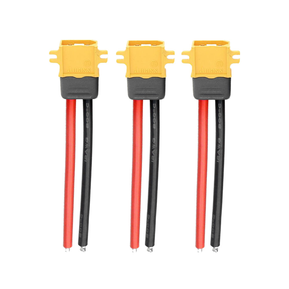 Amass XT60-L LiPo Locking Connector Pigtail w/ Lock Protective Sleeve - Male (3Pcs)