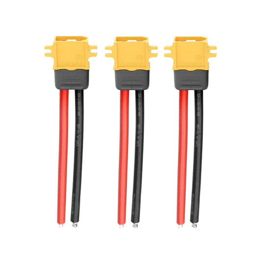 Amass XT60-L LiPo Locking Connector Pigtail w/ Lock Protective Sleeve - Male (3Pcs)