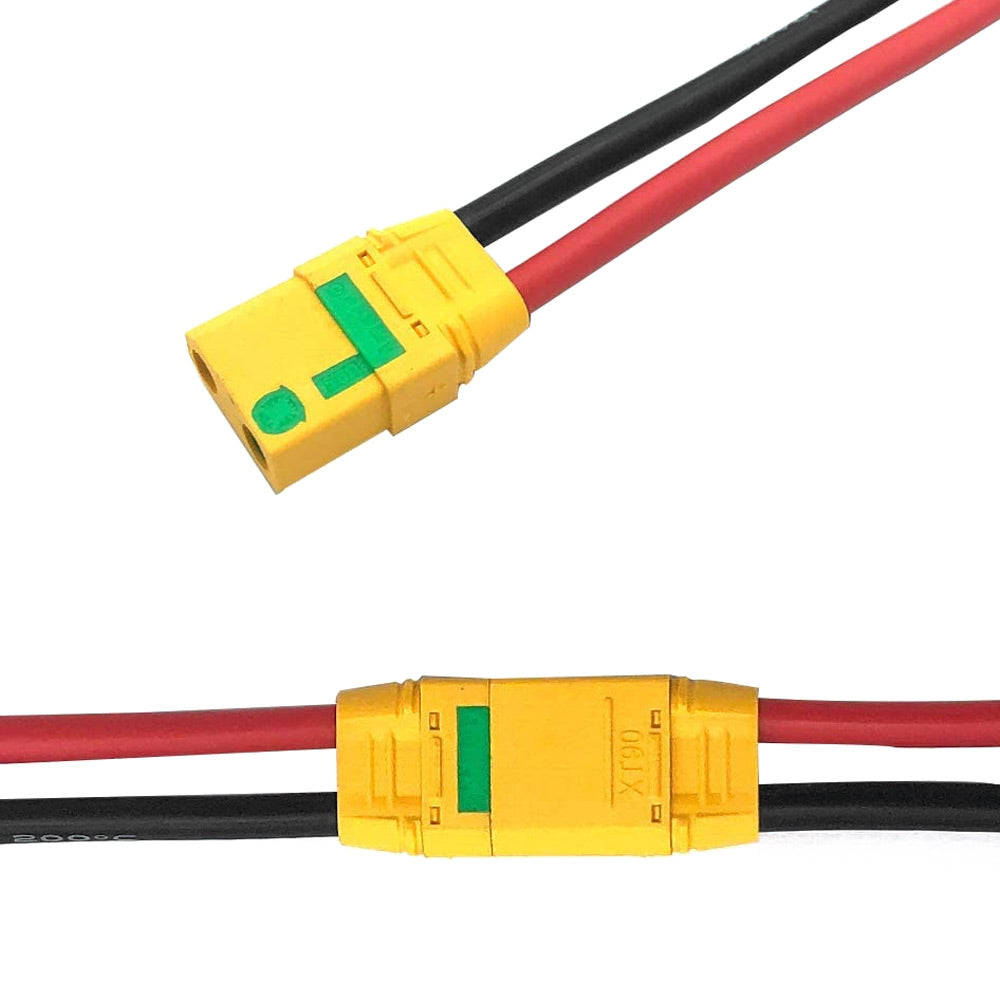 Amass XT90-S 10AWG LiPo Pigtail - Female (3Pcs)