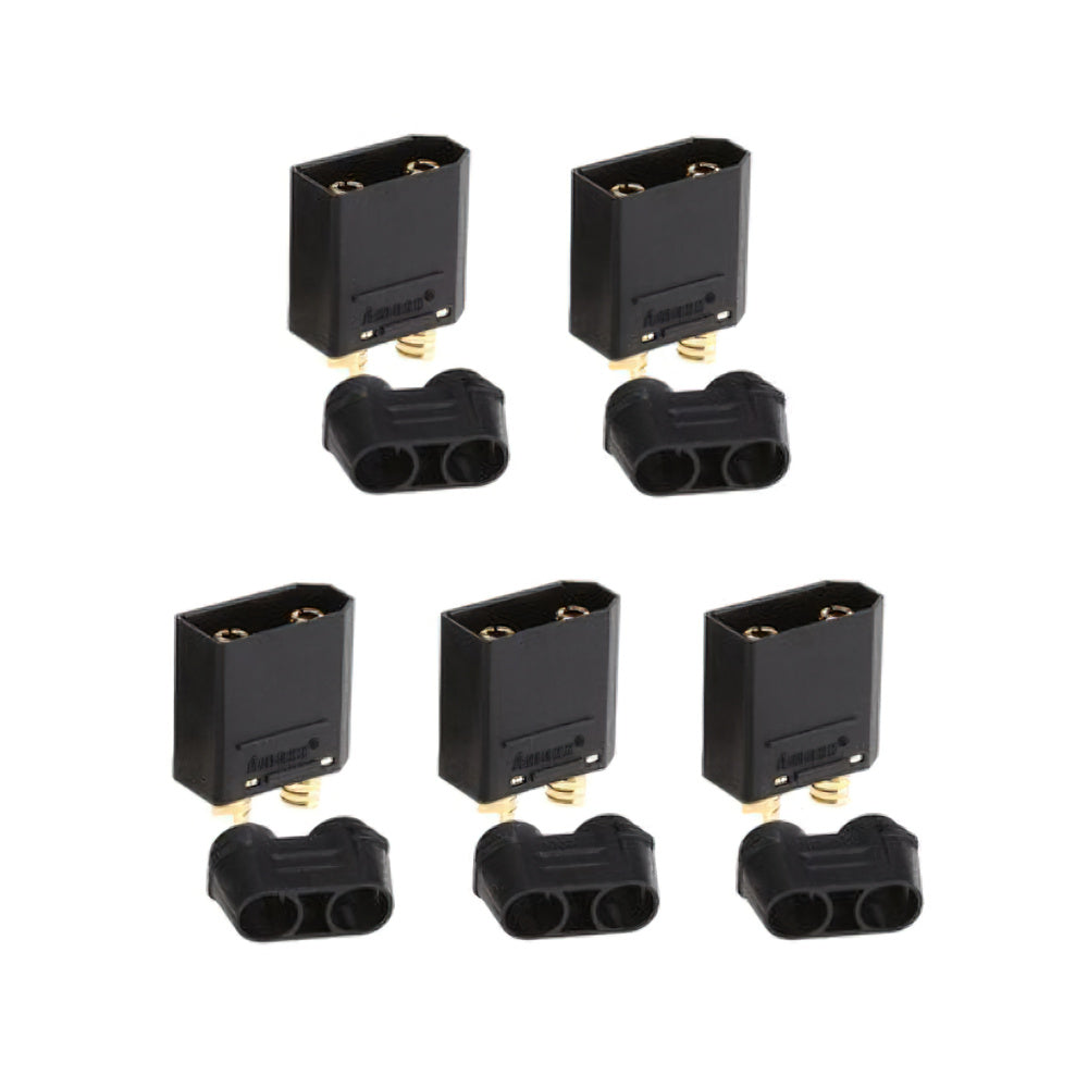 Amass XT90H Power Connectors - Male (Black - 5pcs)