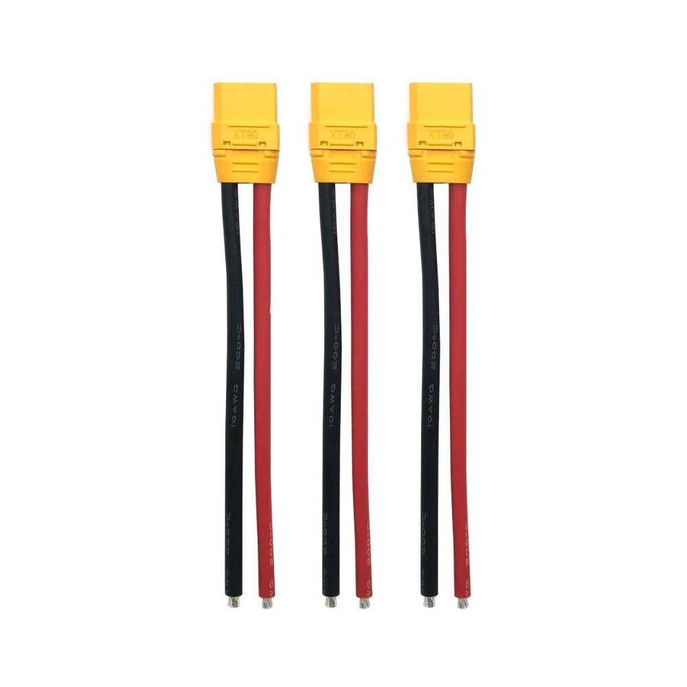 Amass XT90 10AWG LiPo Pigtail - Female (3Pcs)