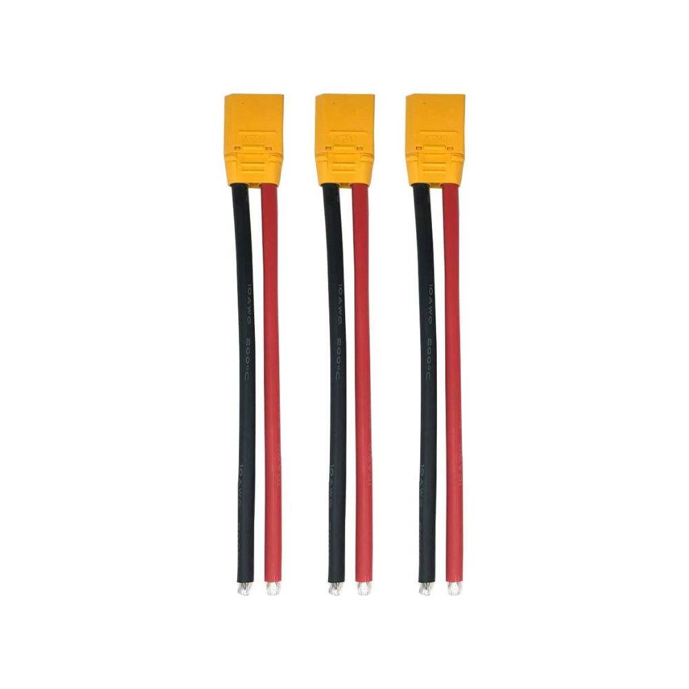 Amass XT90 10AWG LiPo Pigtail - Male (3Pcs)