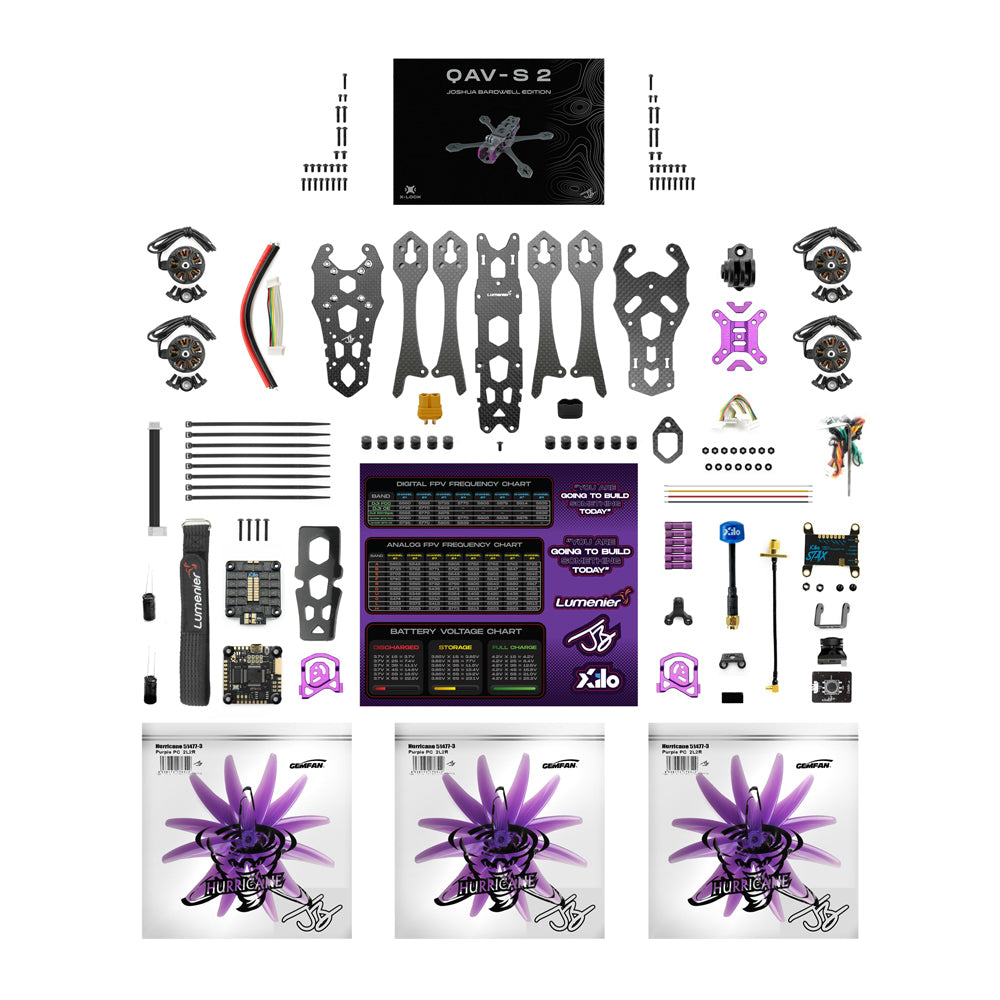 Beginner DIY FPV Drone Kit - QAV-S 2 Joshua Bardwell SE 5” - Analog Includes