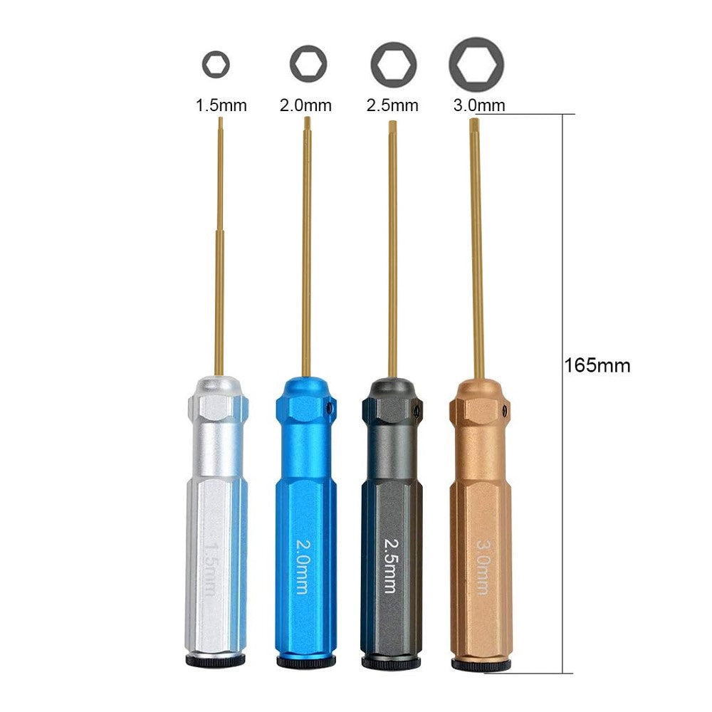 Hex Driver Combo w/ Titanium Coating - M1.5/M2/M2.5/M3 