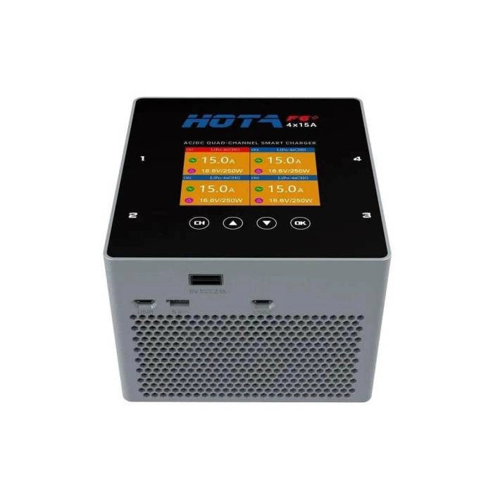 HOTA F6+ 1000W 60A 1-6S Quad Channel AC/DC Smart Charger - Gray