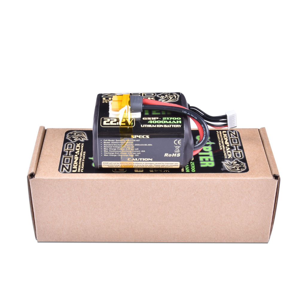 ZOHD Lionpack Copter 21700 6S1P 4000mAh 22.2V Li-ion Battery