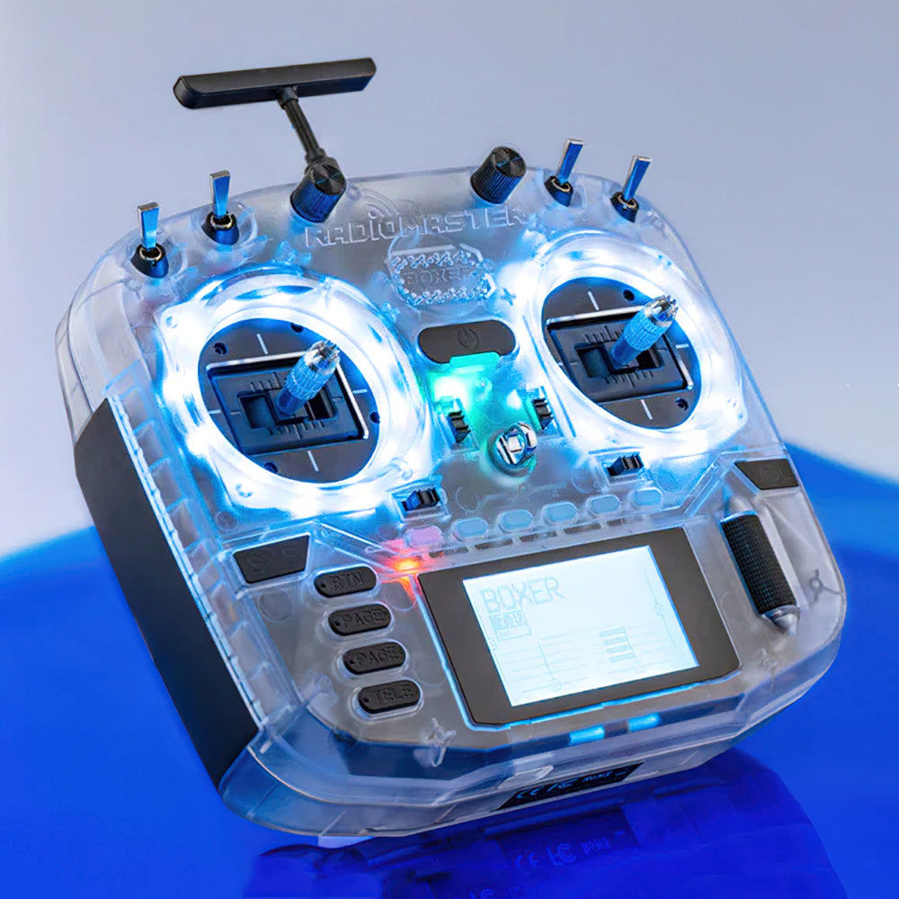 RadioMaster Boxer Radio Transmitter w/ LEDs - ELRS 2.4GHz M2 (Transparent)