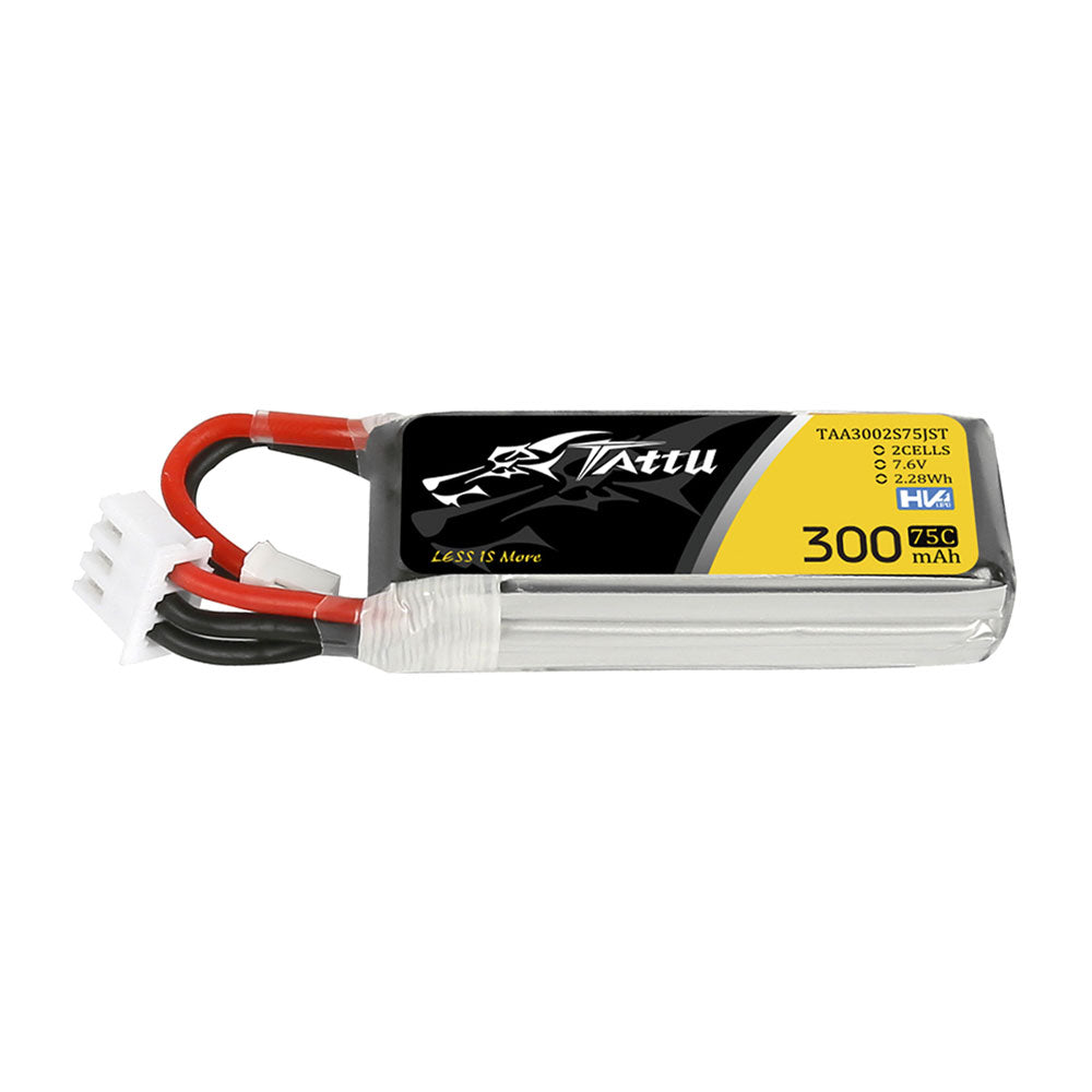 Tattu 300mAh HV 7.4V 75C 2S1P LiPo Battery - JST-PHR