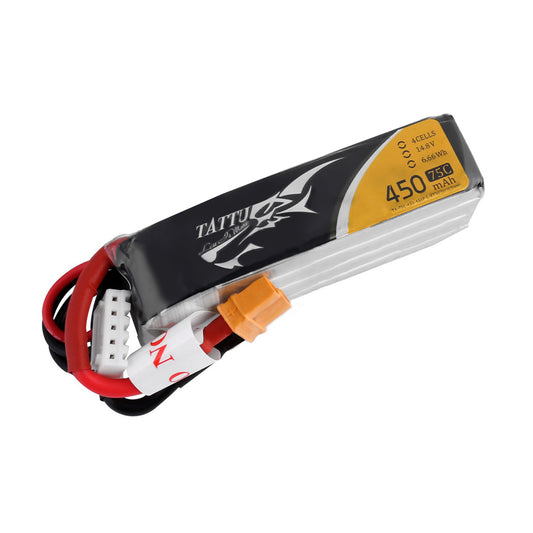 Tattu 450mAh 4S 75C LiPo Battery - Long Size XT30