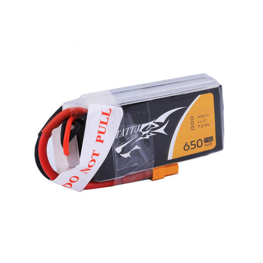 Tattu 650mAh 3S1P 75C 11.1V Lipo Battery Pack with XT30 plug