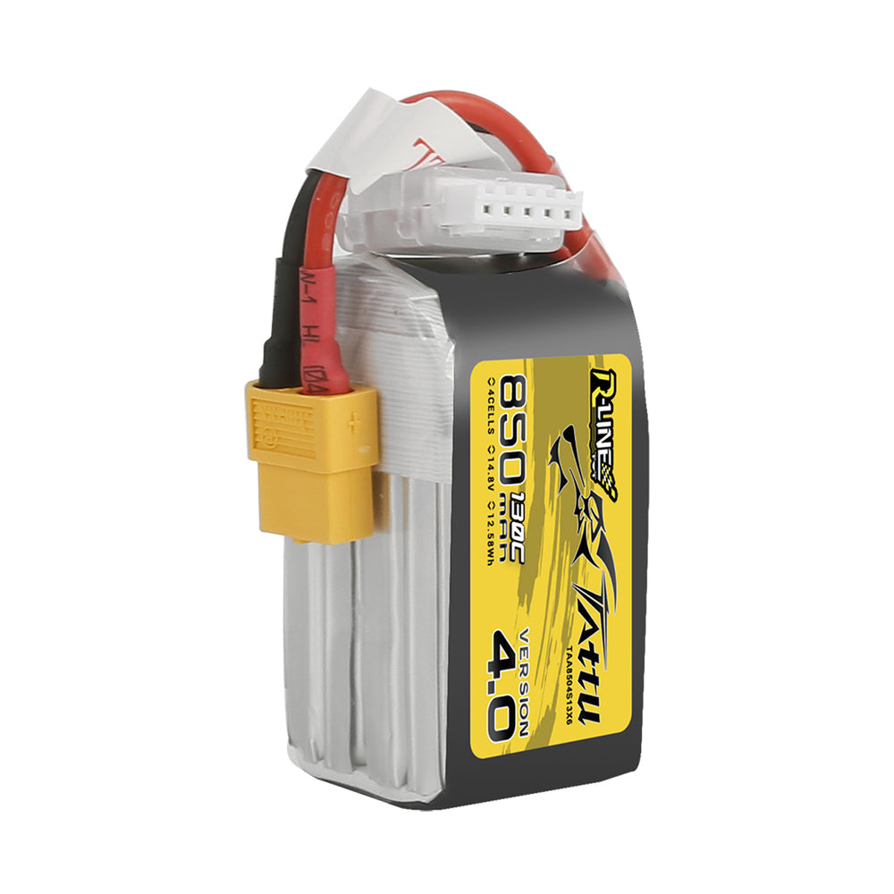 Tattu R-Line Version 4.0 850mAh 4S 130C LiPo Battery - XT60