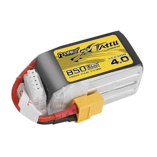 Tattu R-Line Version 4.0 850mAh 4S 130C LiPo Battery - XT60