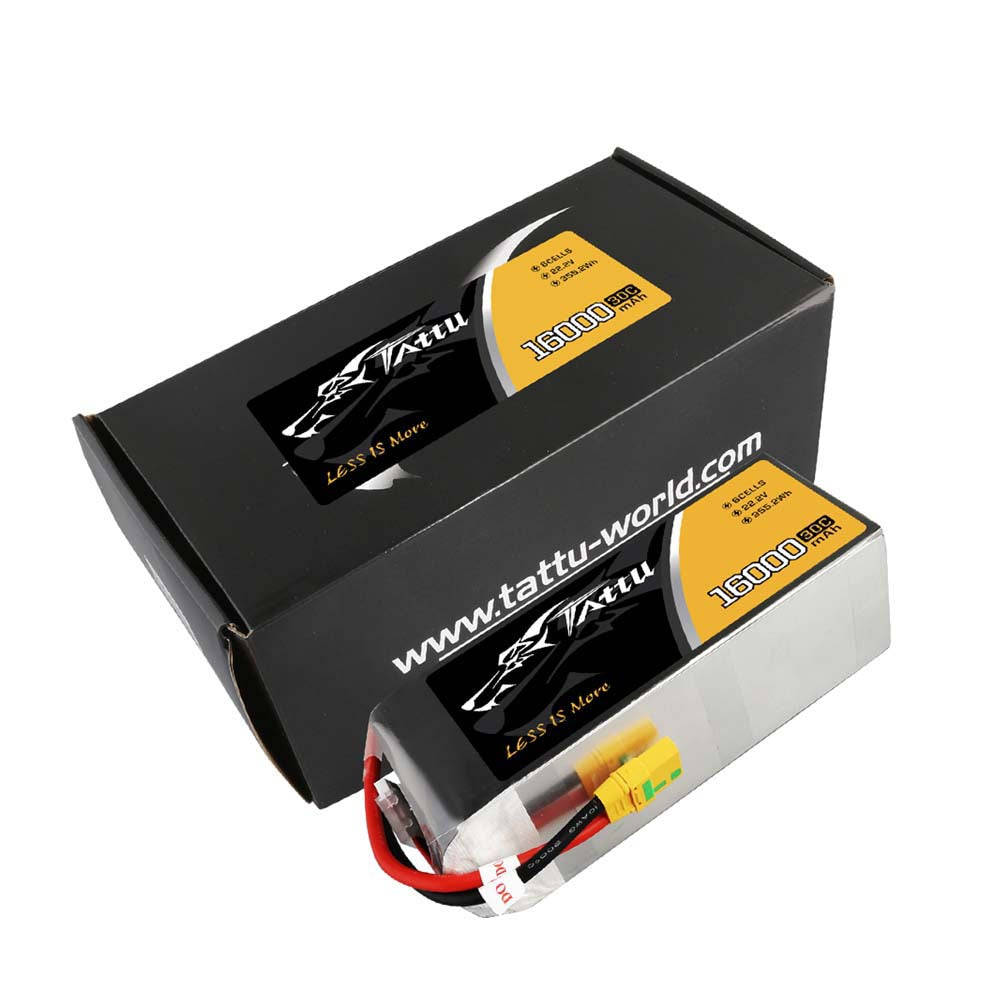 Tattu 16000mAh 22.2V 6S 30C Lipo Battery Pack w/ XT90-S Plug
