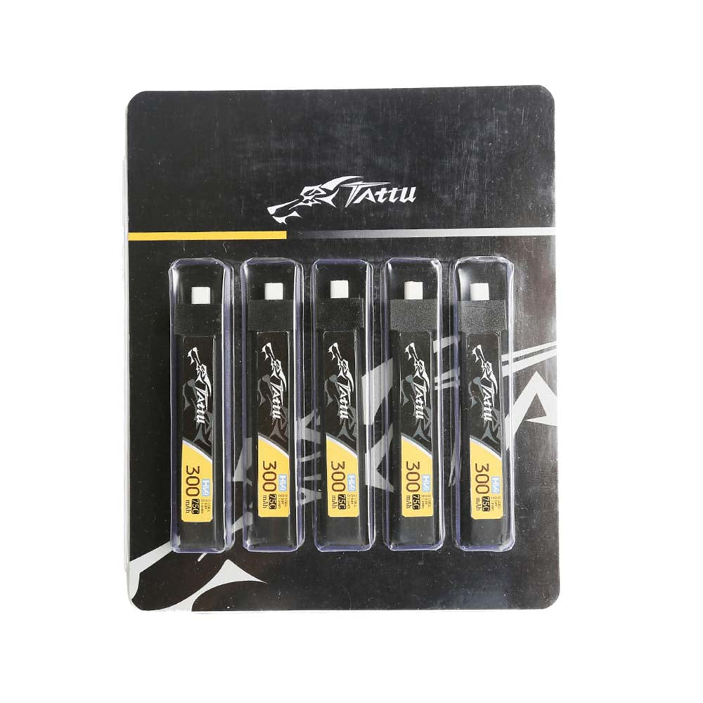 Tattu 300mAh HV 1s 75C LiPo Battery (5pcs) - BT2.0