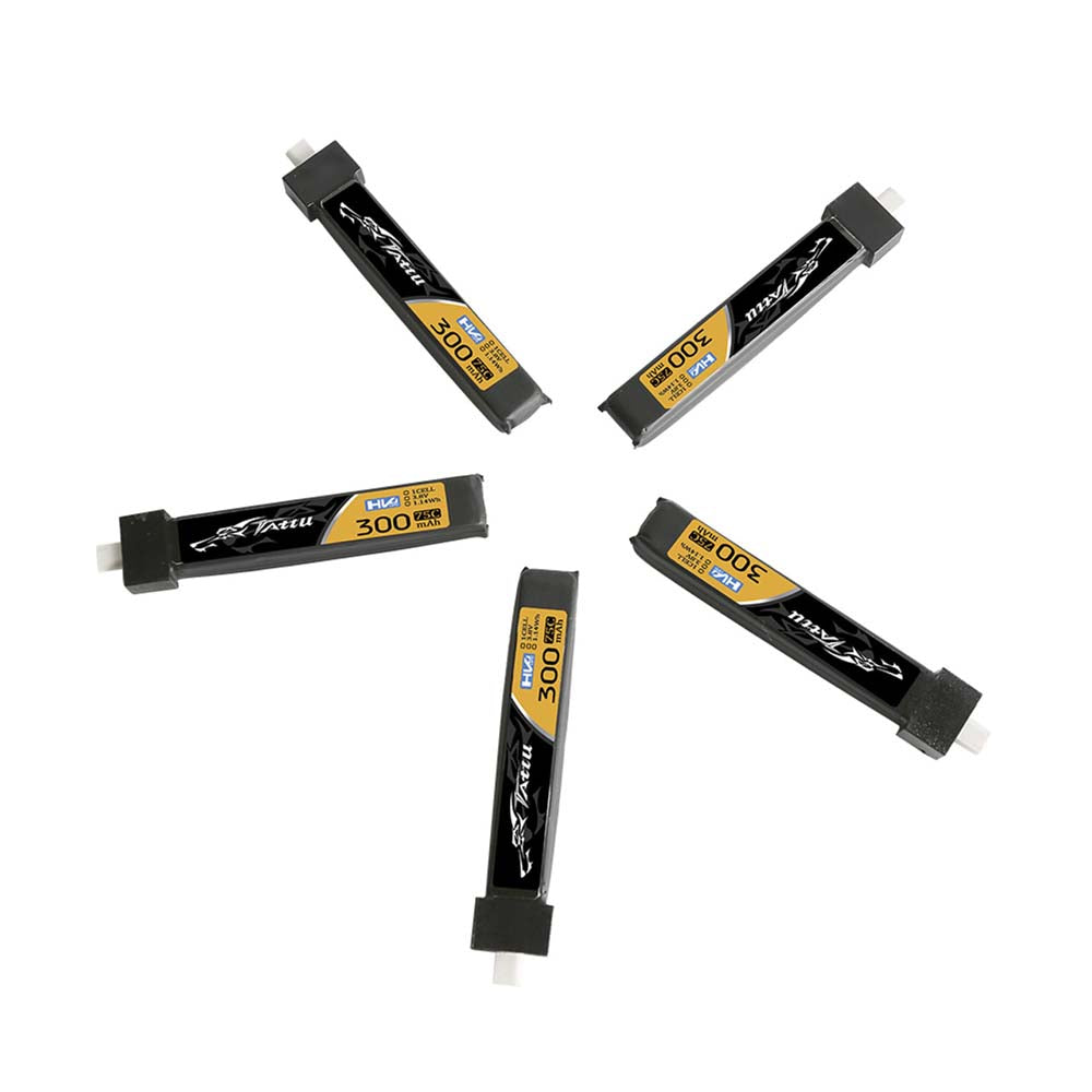 Tattu 300mAh HV 1s 75C LiPo Battery (5pcs) - BT2.0