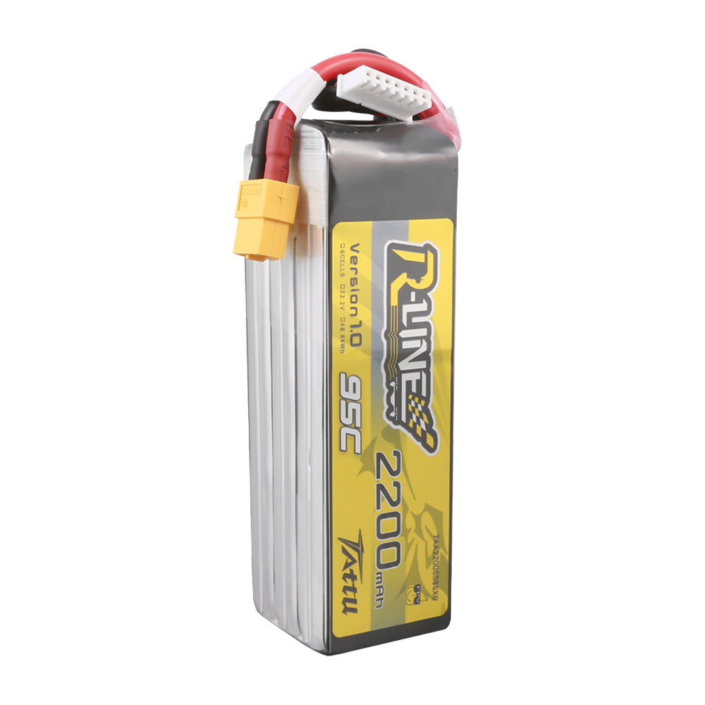 Tattu R-Line 22.2V 2200mah 6S 95C Lipo Battery For 7 Quad - XT60