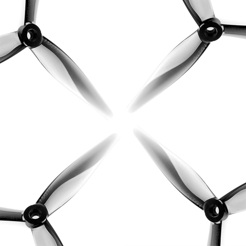 HQProp 7.5X3.7X3 Polycarbonate Propeller (Set of 4) - Light Gray
