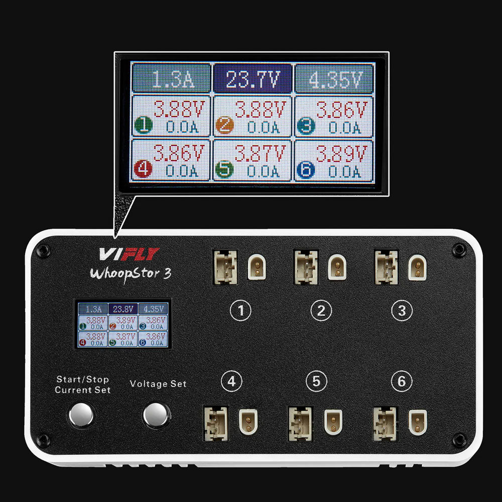 VIFLY WhoopStor V3 6-Port 1S Battery Charger and Discharger - LiHV/LiPo