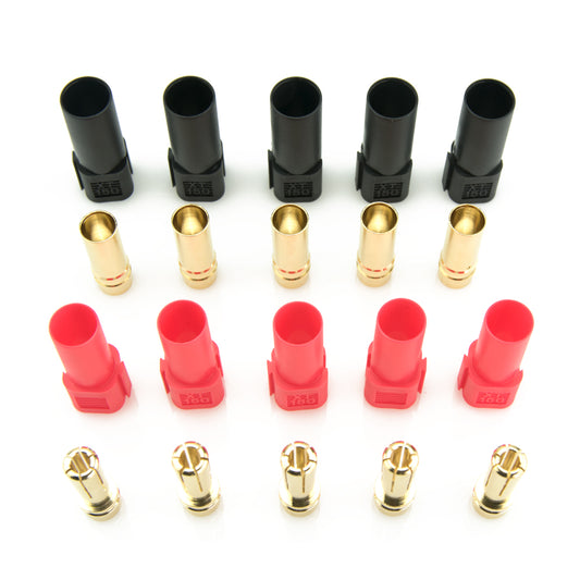 XT150 Connector Sets w/ 6mm Gold Connectors - Red & Black